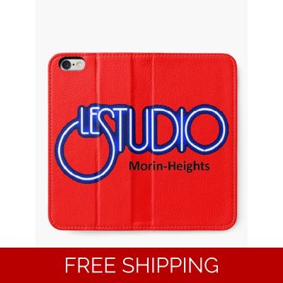 Le Studio Iphone Wallet A White & Blue Logo MH Black